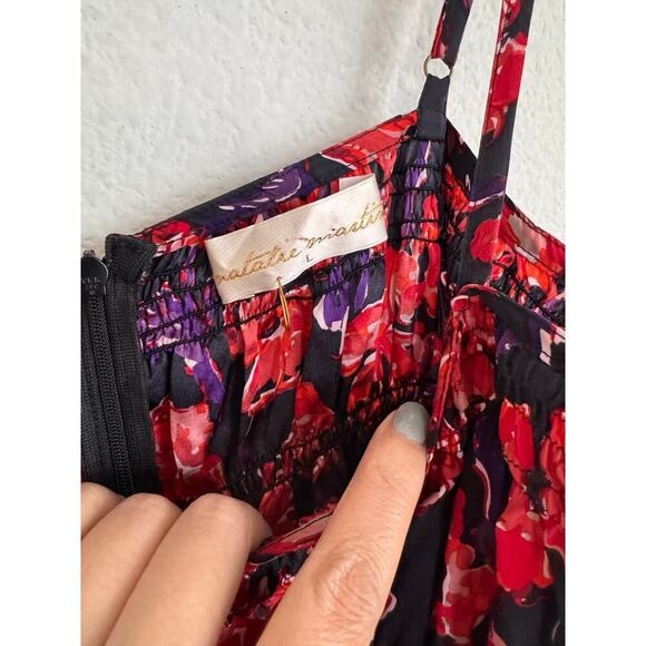 NWOT natalie martin GINA silk MAXI dress watercolor print small - Picture 8 of 11